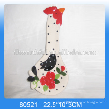 Personalized chicken shaped ceramic animal spoon rest